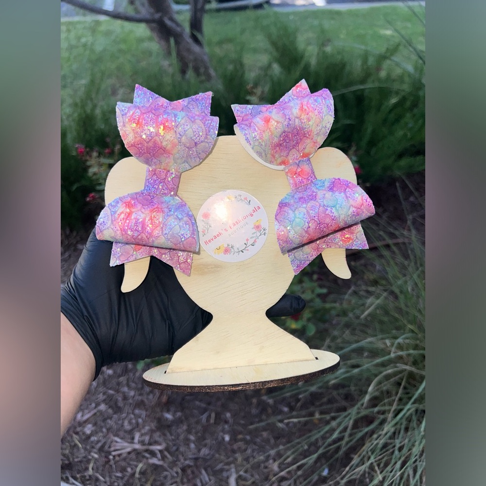 COPY - Floral 3D Faux Leather Hair Bows With Alligator Clips